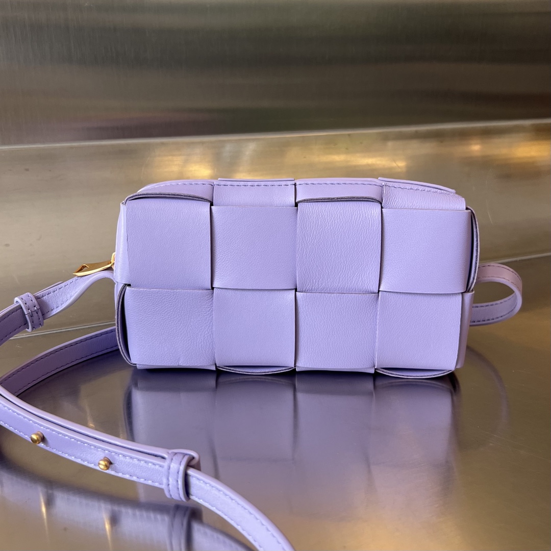 Mini Cassette Intreccio Leather Cross-body Bag Violet